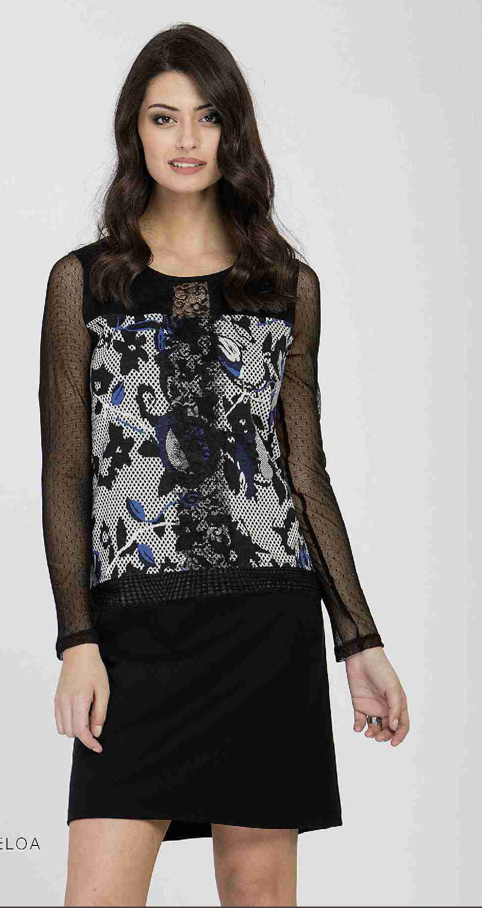 Maloka: Jacquard Flower Mixed Media Dress MK_ELOA_N2