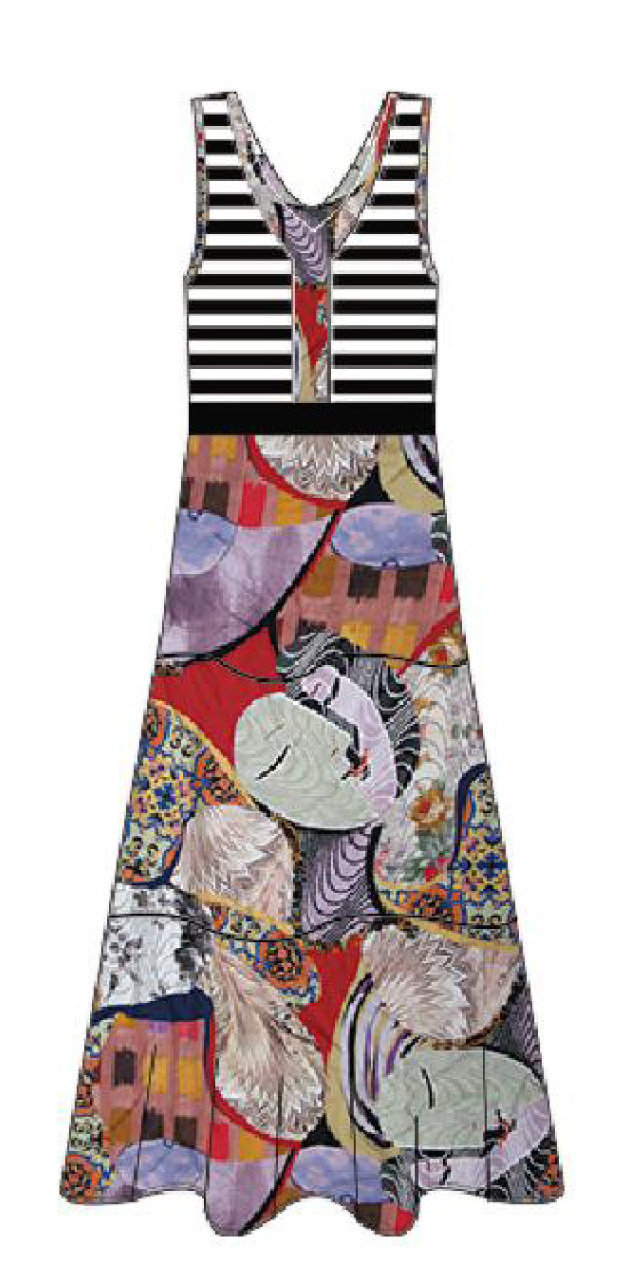 Maloka: Seashells Colorblock Maxi Dress (Few Left!)
