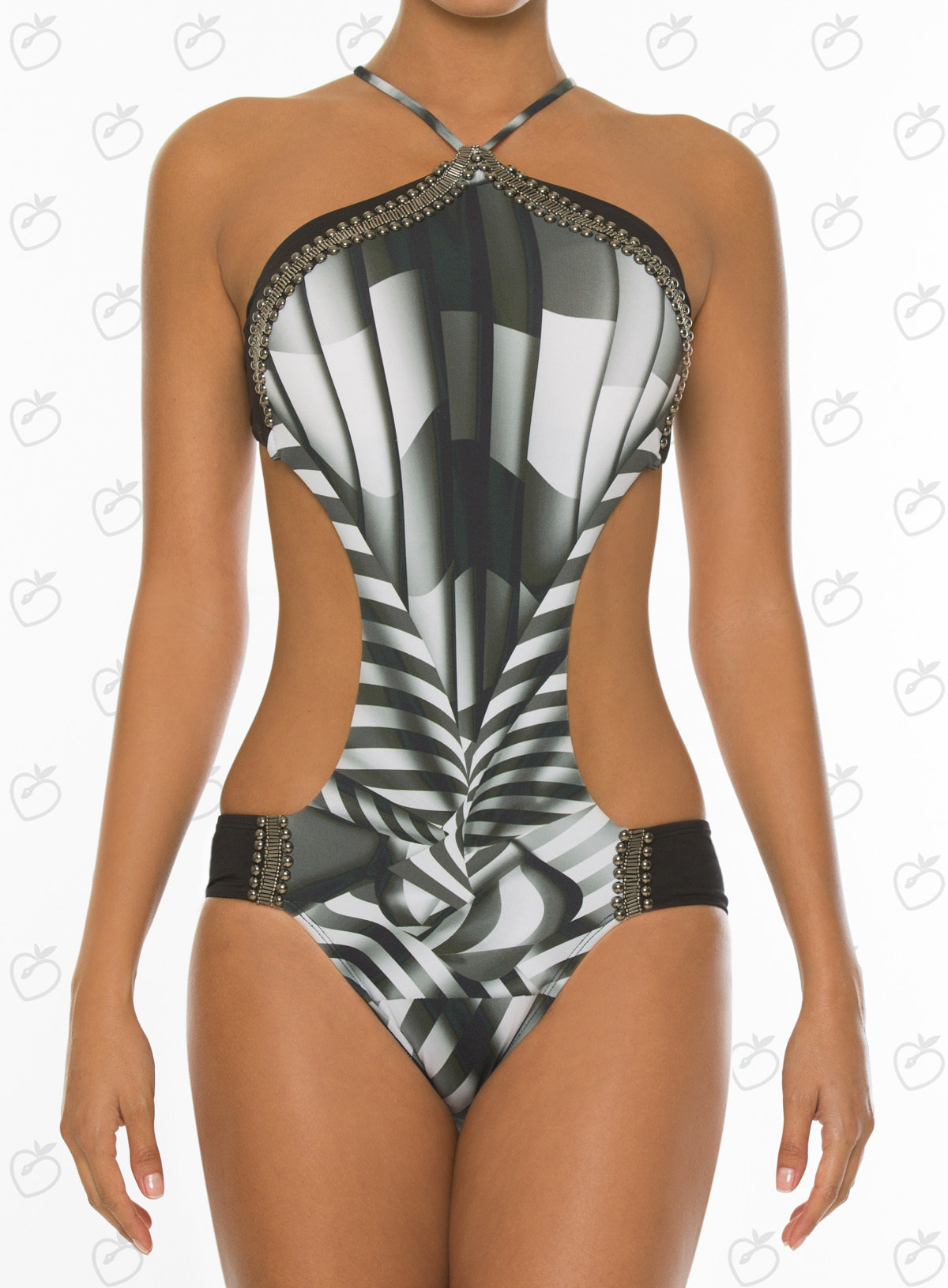 Paradizia Swimwear: Black Onyx Cutout One-Piece Swimsuit