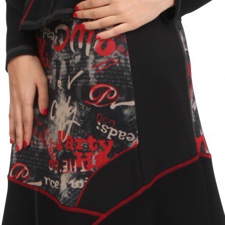 S'Quise Paris: Lipstick Letter Patchwork Midi Skirt