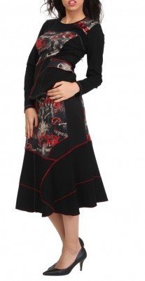 S'Quise Paris: Lipstick Letter Patchwork Midi Skirt