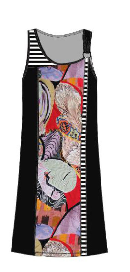 Maloka: Puzzle Pieces Colorblock Midi Dress