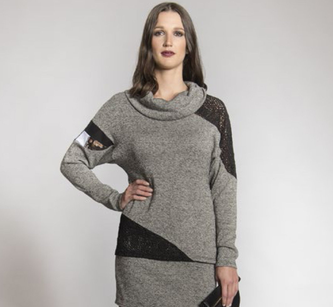 Myco Anna: Eco-Cotton Asymmetrical Patchwork Sweater (2 Left!) MA_CHANDAIL_N