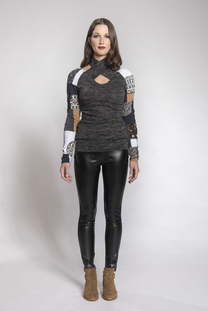 Myco Anna: French Twist Keyhole Patchwork Tunic (1 Left!) MA_VERMEER_N1