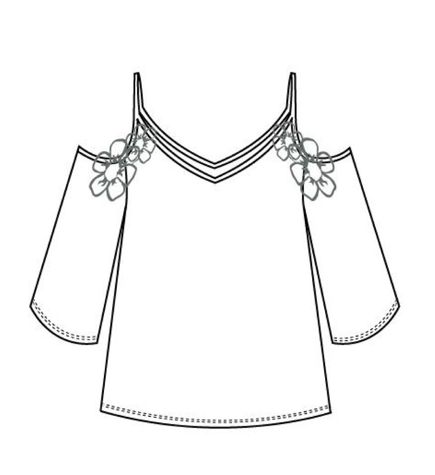 Maloka: Soft Petals Asymmetrical Cold Shoulder Tunic (More Colors, Few Left!)