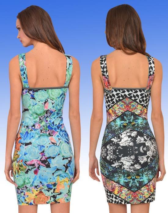 Eroke Italy: Orange Rose Asymmetrical Sheath Dress (Reversible: 2 Dresses in 1!)