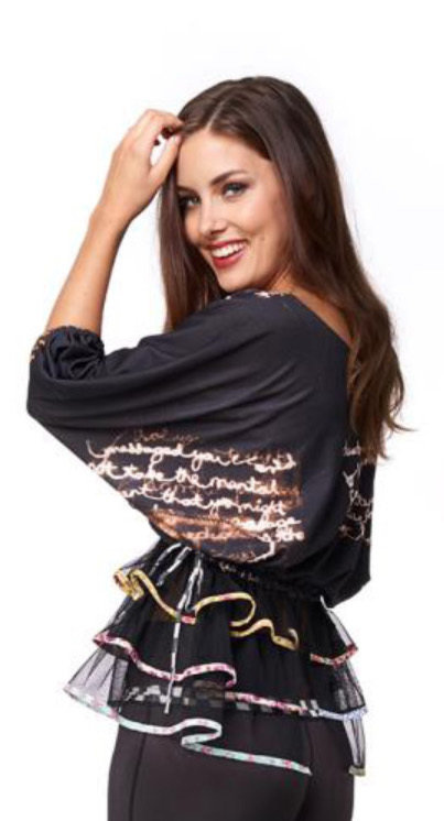 IPNG: Magical Tea Kettle Ruffled Illusion Top (1 Left in Black, Ships Immed!)