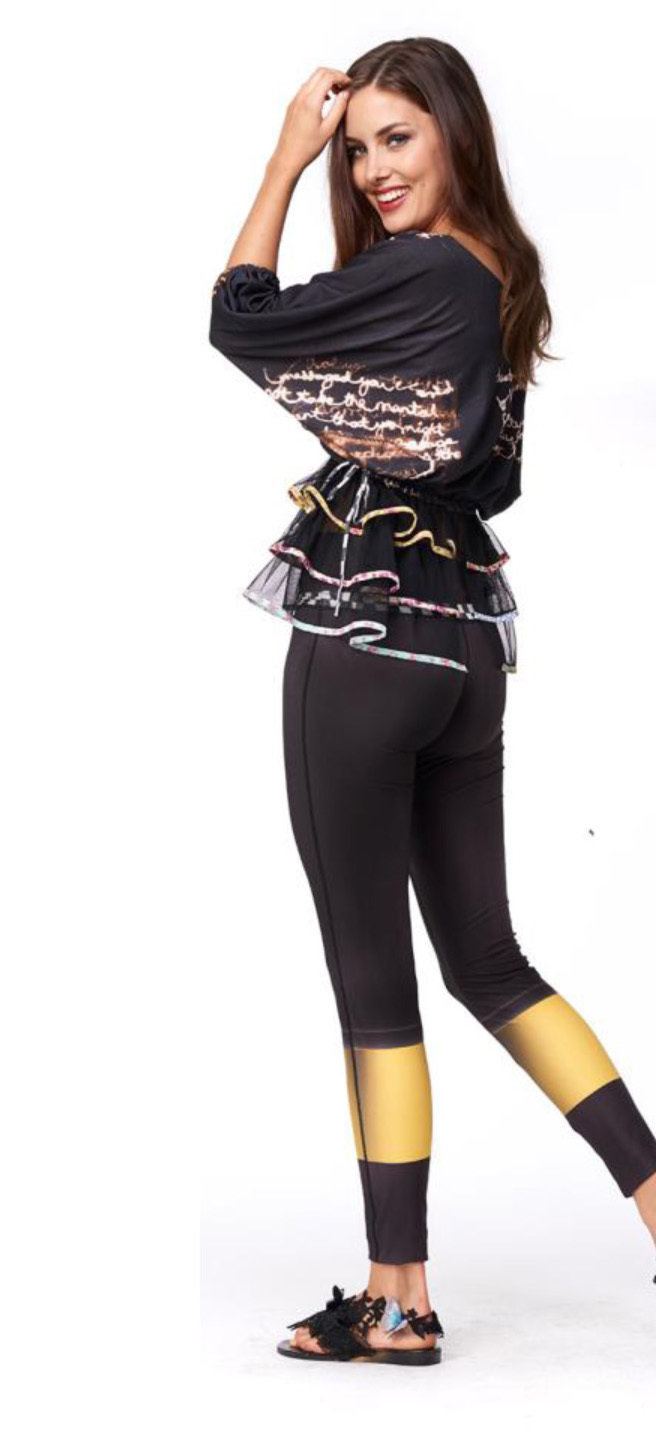 IPNG: Magical Tea Kettle Ruffled Illusion Top (1 Left in Black, Ships Immed!)