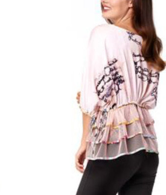 IPNG: Magical Tea Kettle Ruffled Illusion Top (1 Left in Black, Ships Immed!)