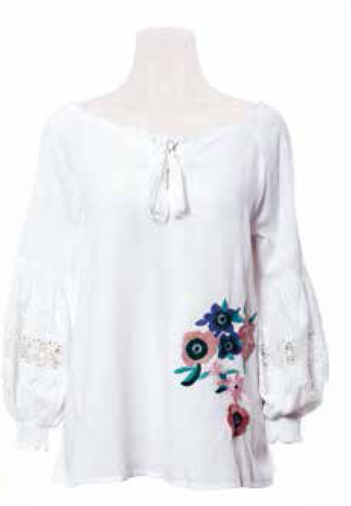 Savage Culture: Rosette Patchwork Peasant Cotton Tunic Capri