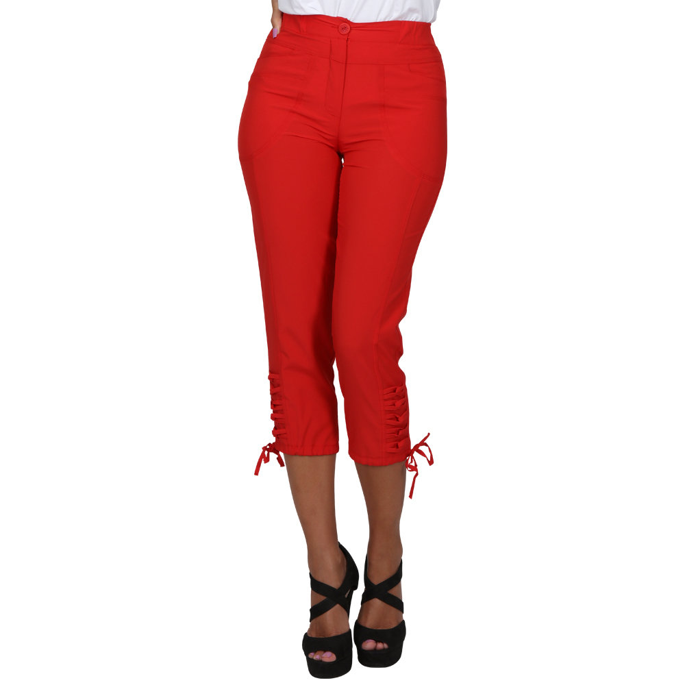 S'Quise Paris: Lattice Ribboned Capri Pant (Many Colors!)