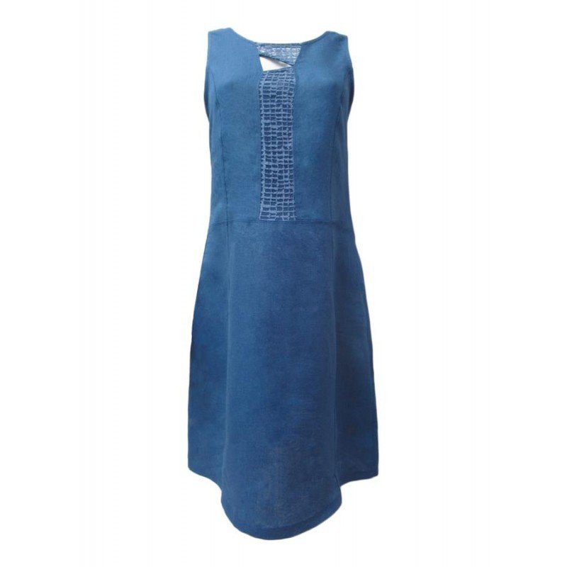 Maloka: Blue Crystal Bodice Linen Dress (Few Left!) MK_ROSIE