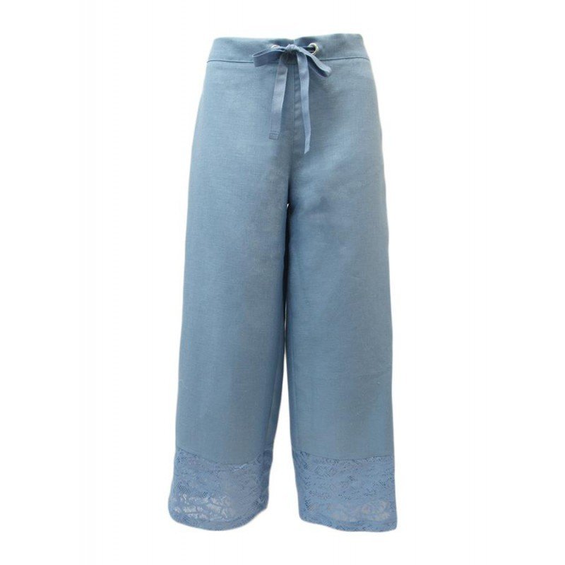 Maloka: Soft Linen Floral Lace Wide Leg Trouser (Many Colors!)