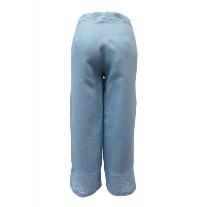 Maloka: Soft Linen Floral Lace Wide Leg Trouser (Many Colors!)