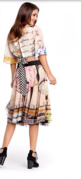 IPNG: Blooming Patchwork Inscripted Illusion Kimono Chiffon Crop Top (Some Ship Immed!)
