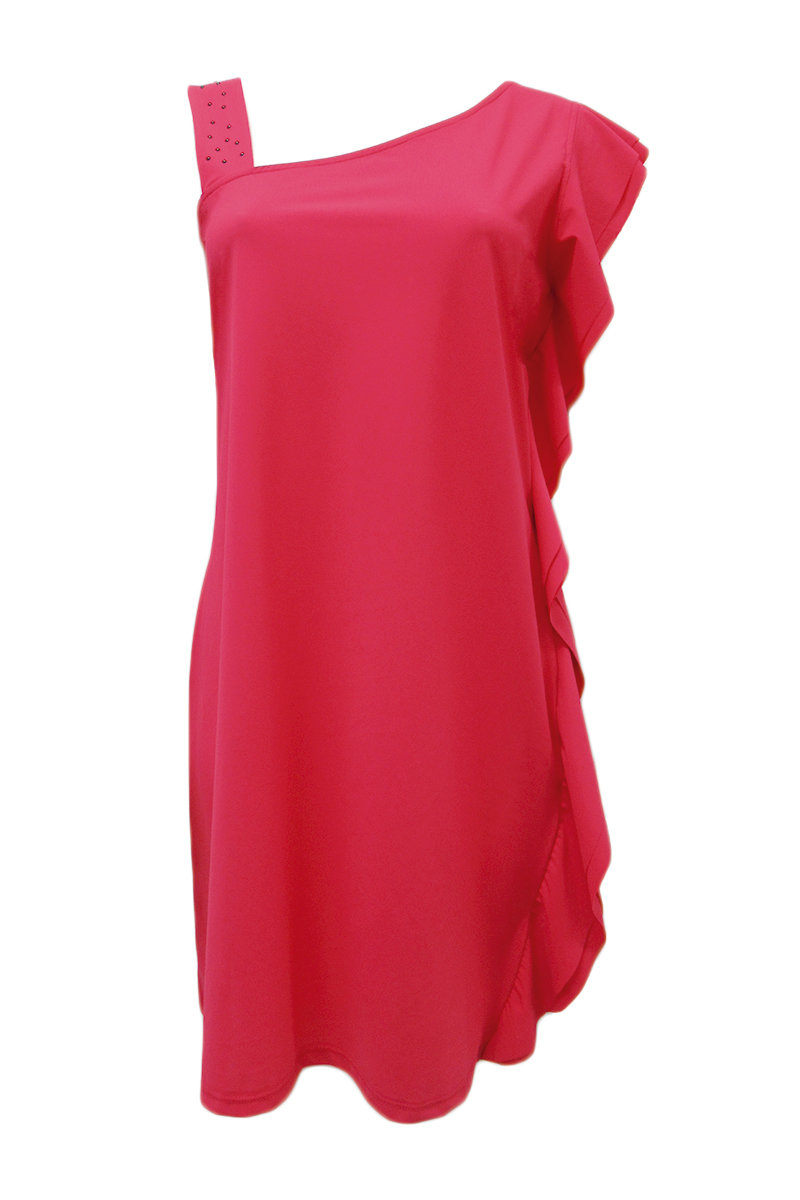 Maloka: Asymmetrical Hanging Ruffles Midi Dress (Many Colors!)