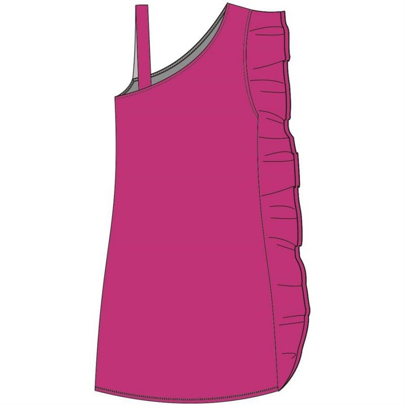 Maloka: Asymmetrical Hanging Ruffles Midi Dress (Many Colors!)