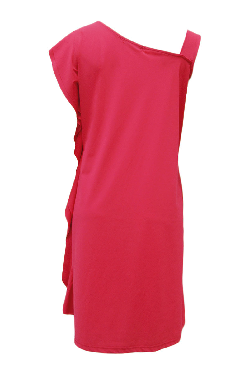 Maloka: Asymmetrical Hanging Ruffles Midi Dress (Many Colors!)