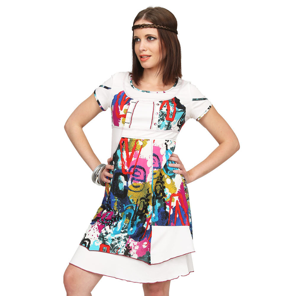 S'Quise Paris: Color Block Crinkled Fuchsia Peek-A-Boo Sundress SQ_1606_N