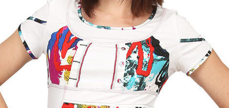 S'Quise Paris: Color Block Crinkled Fuchsia Peek-A-Boo Sundress