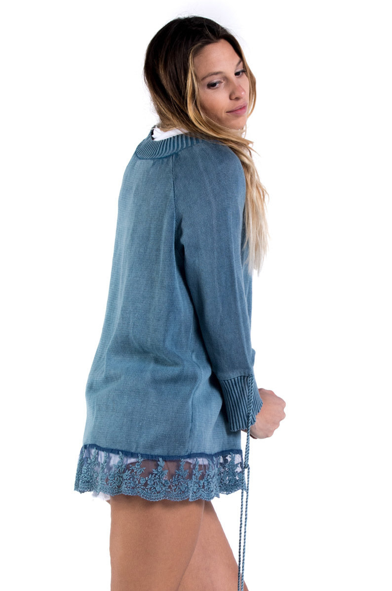 Savage Culture: Denim Roses Of Capri Cotton Tunic