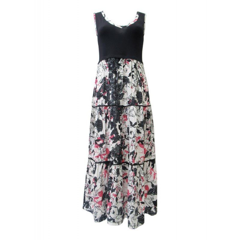 Maloka: Hot Pink Fantasy Colorblock Maxi Dress