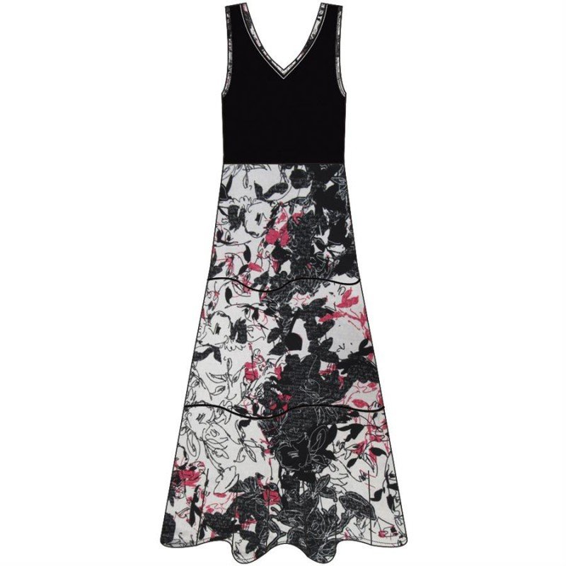 Maloka: Hot Pink Fantasy Colorblock Maxi Dress