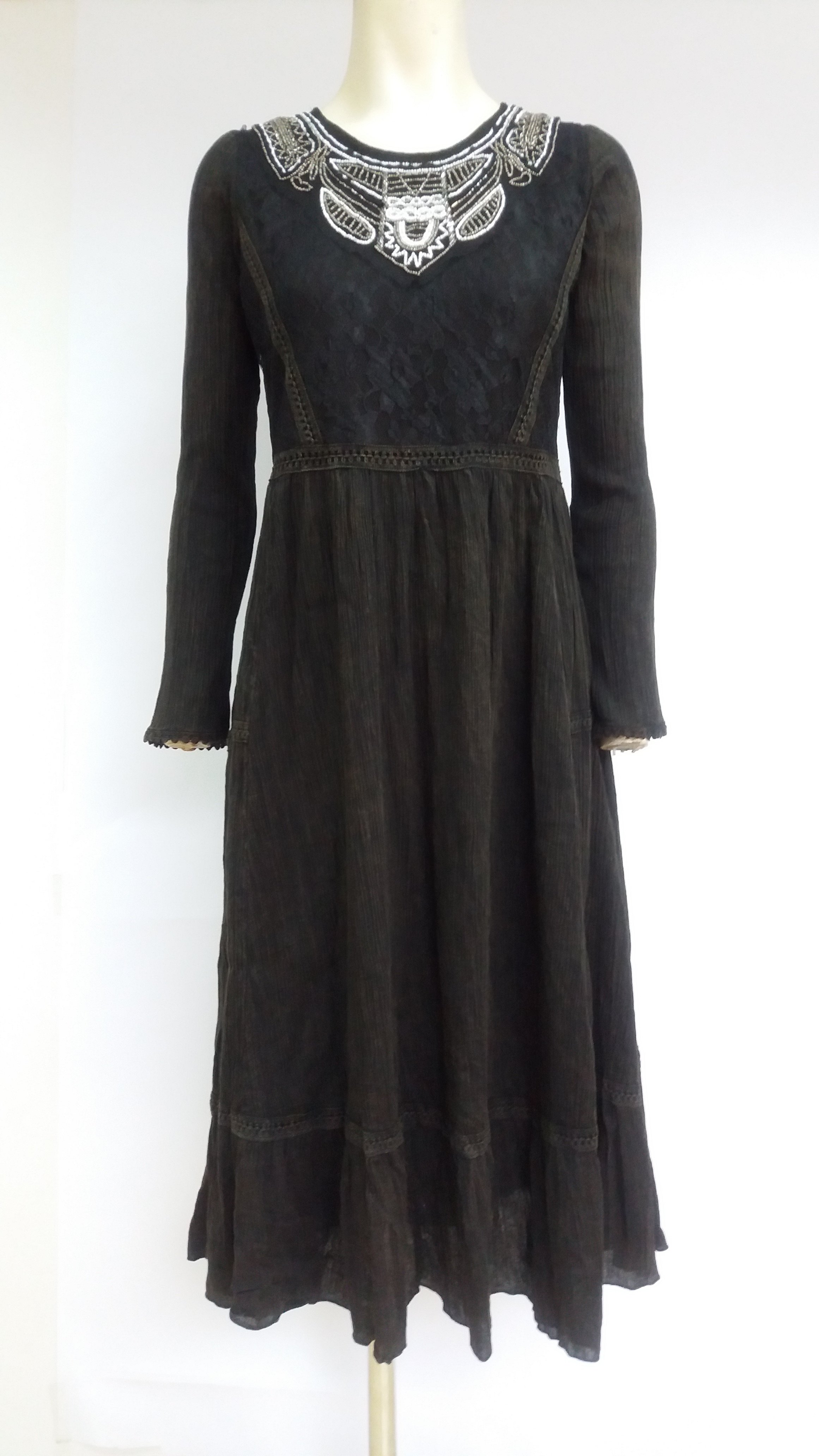 Savage Culture: Bittersweet Embroidered Truffle Midi Dress Antika SAVAGE_33215_N