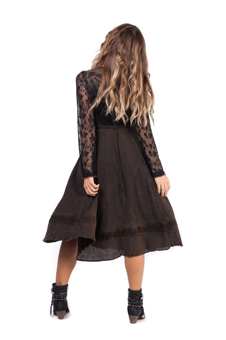 Savage Culture: Bittersweet Embroidered Truffle Midi Dress Antika