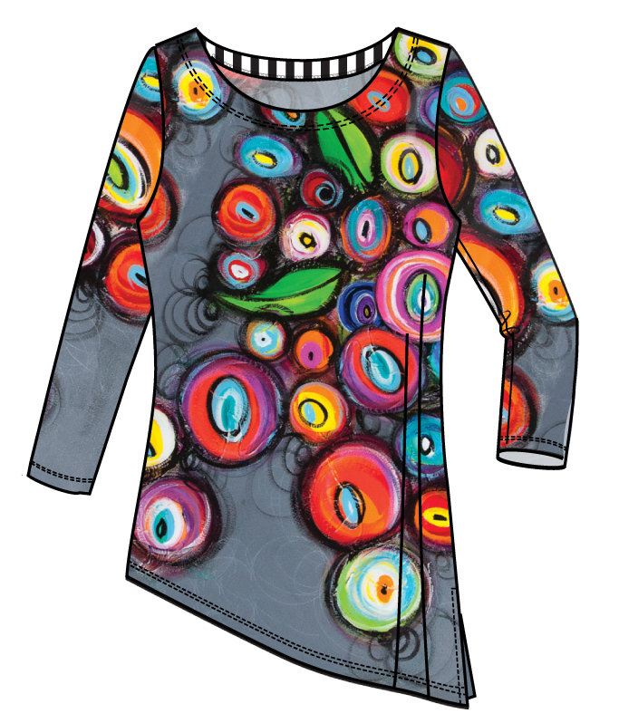 Simply Art Dolcezza: Colorblock Candy Bowls Glam Art Asymmetrical Tunic SOLD OUT DOLCEZZA_SIMPLYART_18650