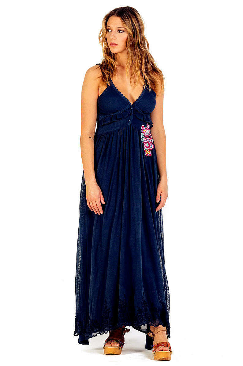 Savage Culture: Sexy Sweetheart Arabesque Cotton Maxi Dress Positano