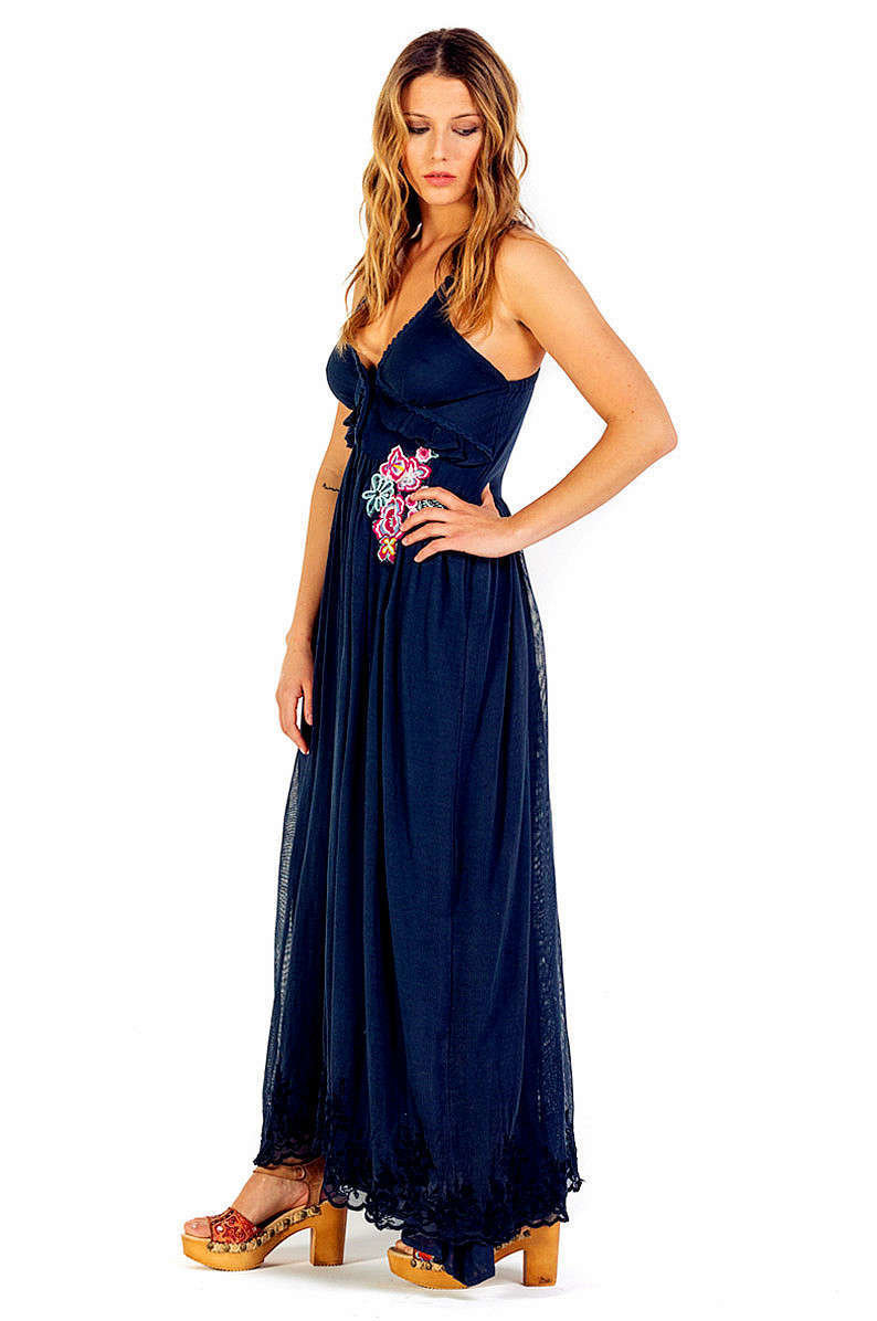 Savage Culture: Sexy Sweetheart Arabesque Cotton Maxi Dress Positano