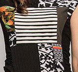 Myco Anna: Pretty In Patchwork Ruched & Tied Top (2 Left!)