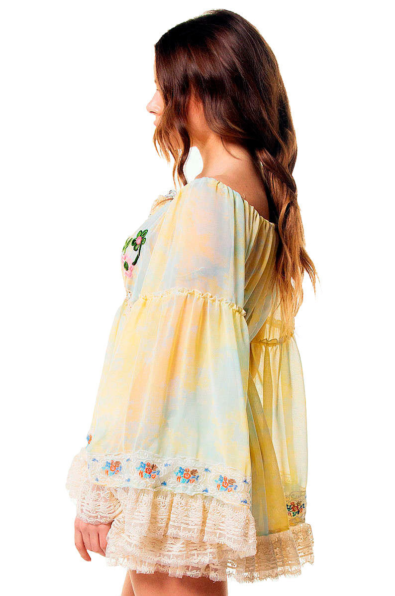 Savage Culture: Ruffled Baby Doll Petal Tunic Sicilia