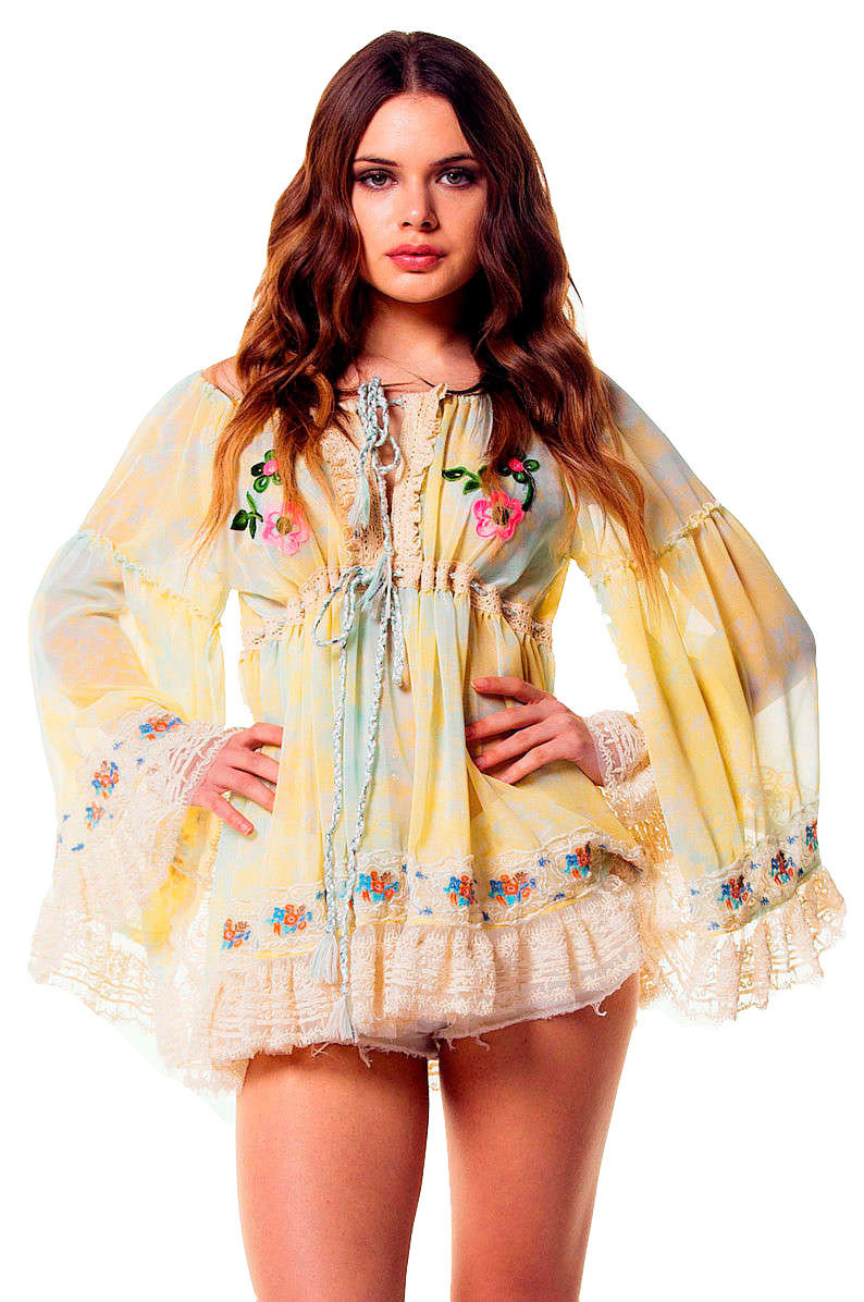 Savage Culture: Ruffled Baby Doll Petal Tunic Sicilia SAVAGE_34062