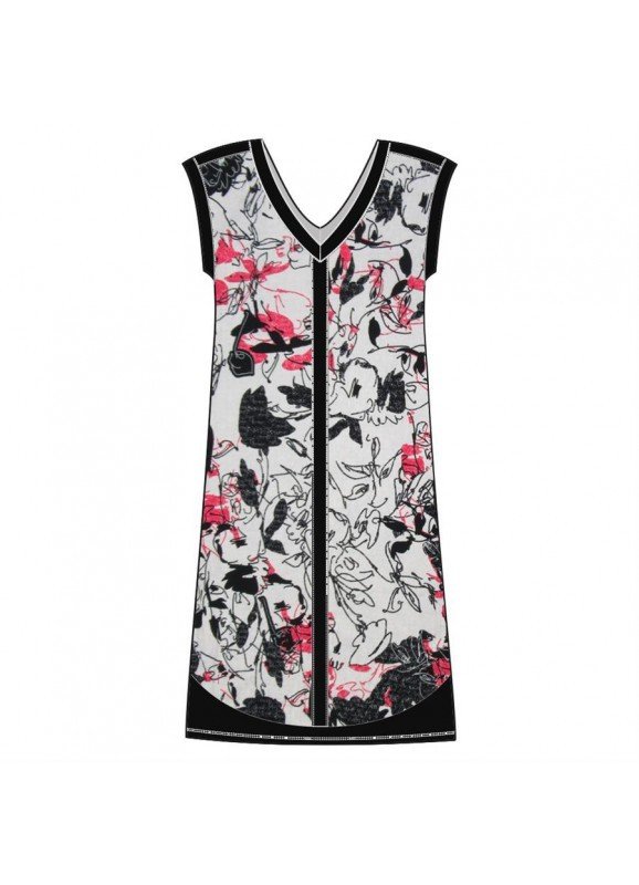 Maloka: Hot Pink Fantasy Angled Hem Midi Dress/Tunic SOLD OUT