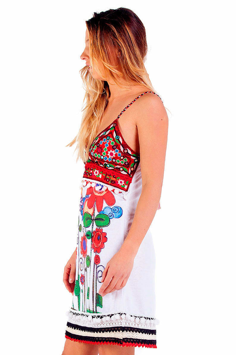 Savage Culture: Red Sunflower Bodice Dress Sorrento