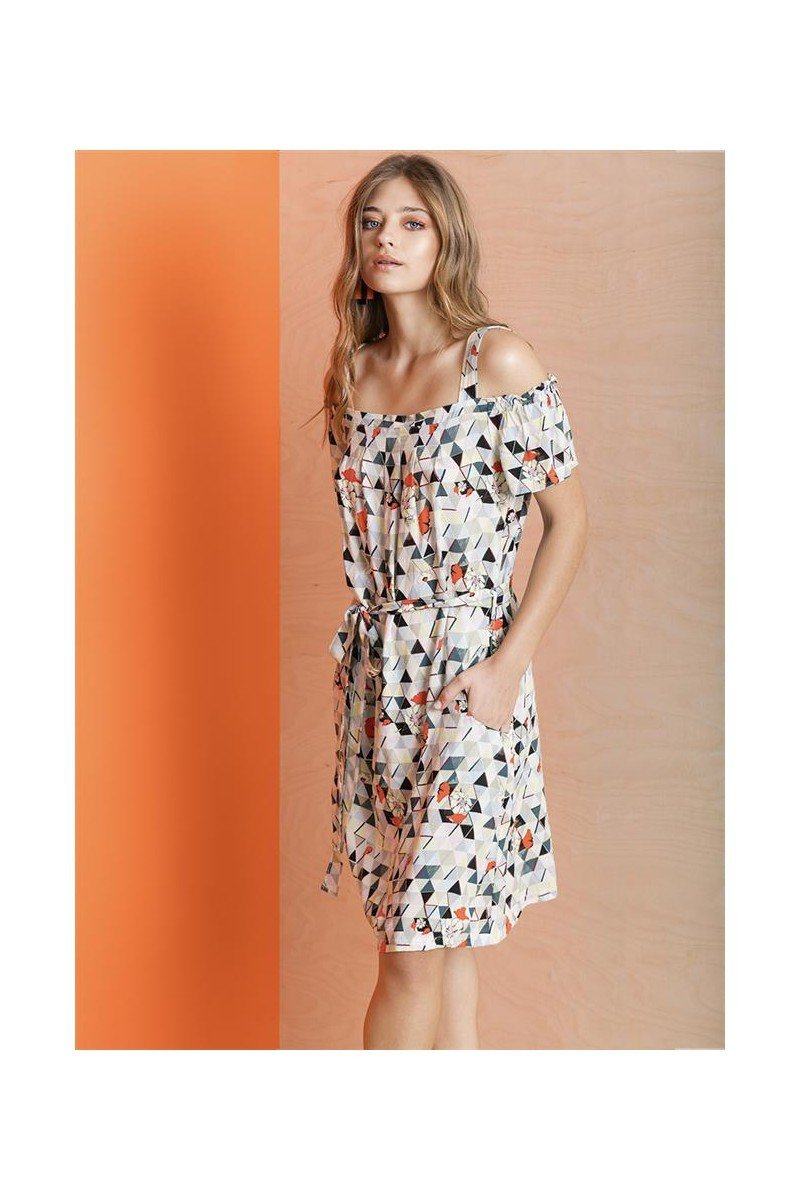 Maloka: Cold Shoulder Daisy Diamond Midi Sundress