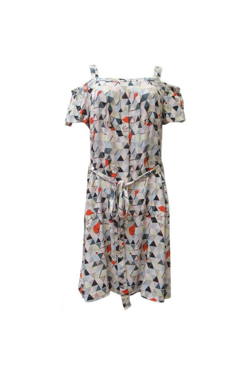 Maloka: Cold Shoulder Daisy Diamond Midi Sundress