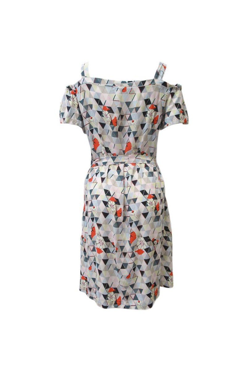 Maloka: Cold Shoulder Daisy Diamond Midi Sundress