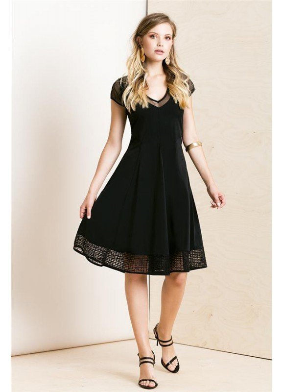 Maloka: Mesh Capped Sleeve Fit & Flare Party Dress (More Colors!) MK_KUALA