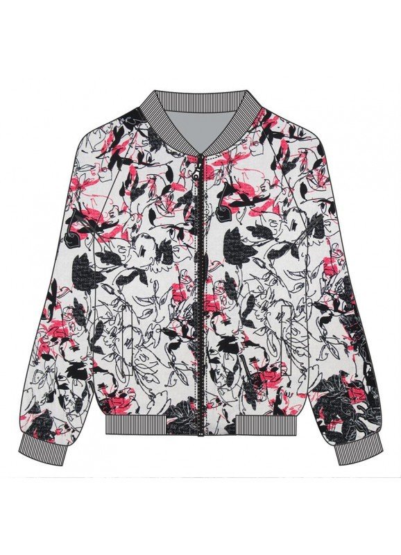 Maloka: Pink Fantasy Zip Up Bomber Jacket