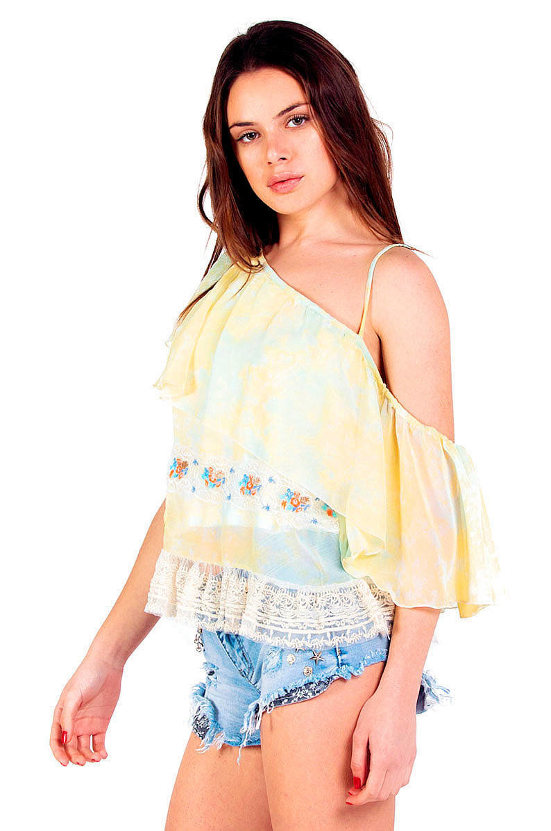 Savage Culture: So Sweet One Shoulder Ruffled Baby Doll Tunic Sicilia