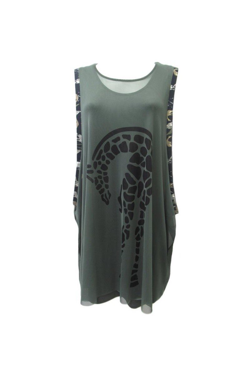 Maloka: Very Sexy Olive Martini Imprints Babydoll Dress/Tunic (Few Left!)