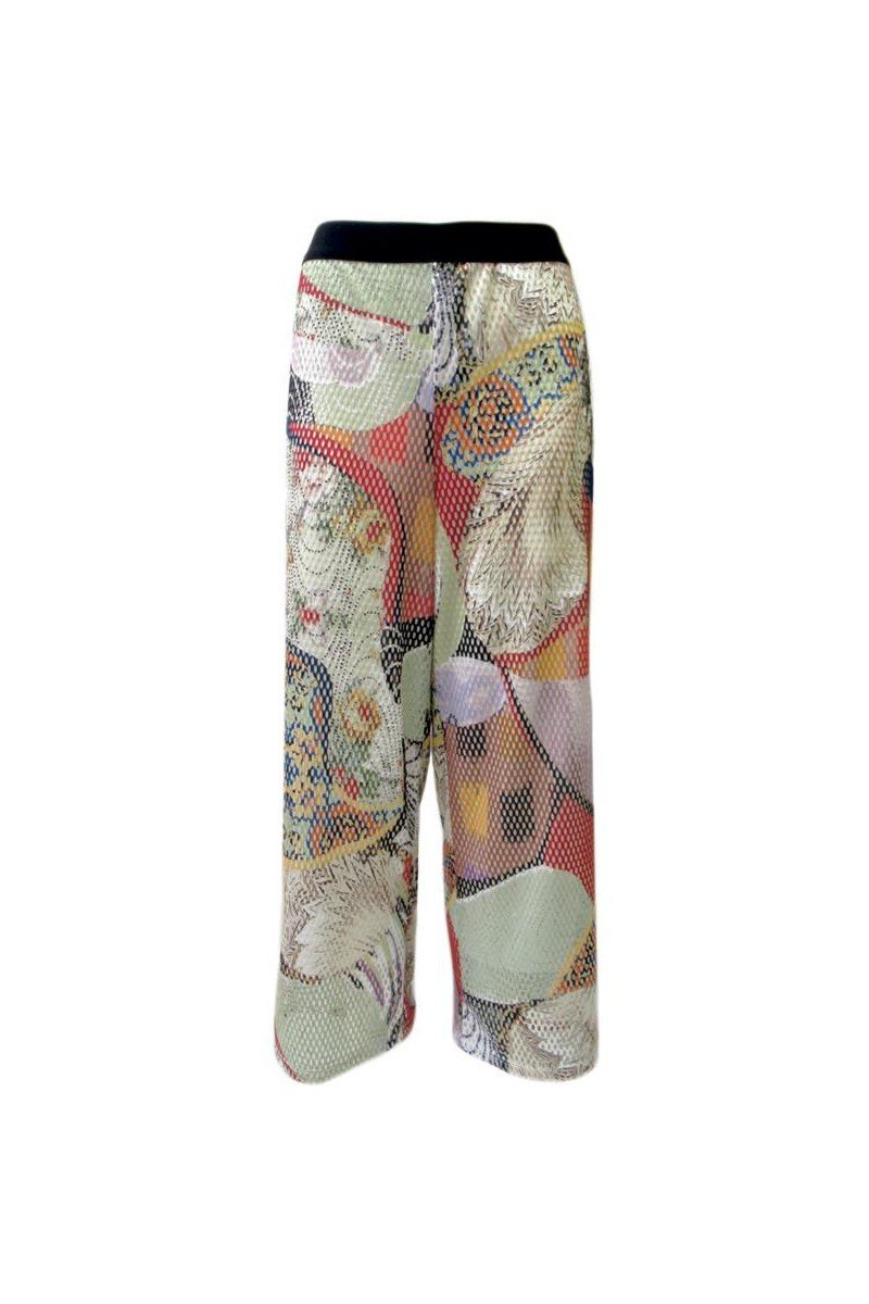 Maloka: Puzzle Abstract Wide Leg Cropped Pant