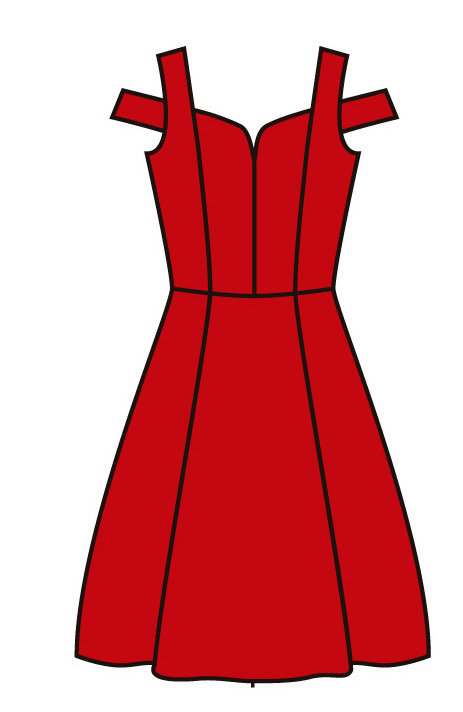 Paul Brial: Sweetheart Bodice Cold Shoulder Midi Melon Dress (More Colors!)