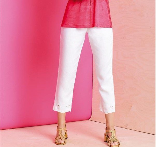 Maloka: Elegant Petal Embroidered Cropped Linen Pant (More Colors!) MK_POLLY