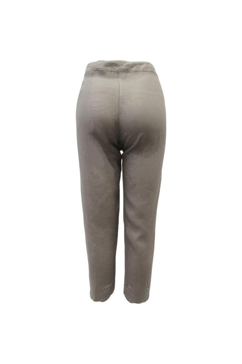 Maloka: Elegant Petal Embroidered Cropped Linen Pant (More Colors!)