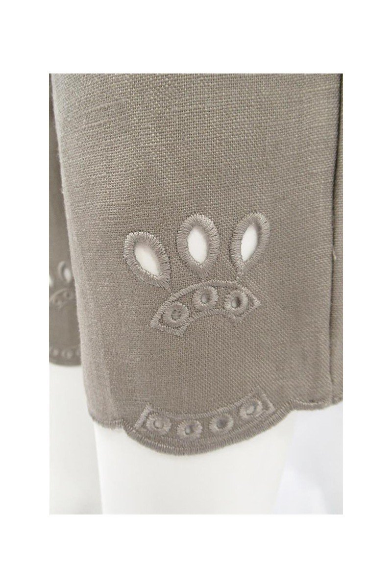 Maloka: Elegant Petal Embroidered Cropped Linen Pant (More Colors!)