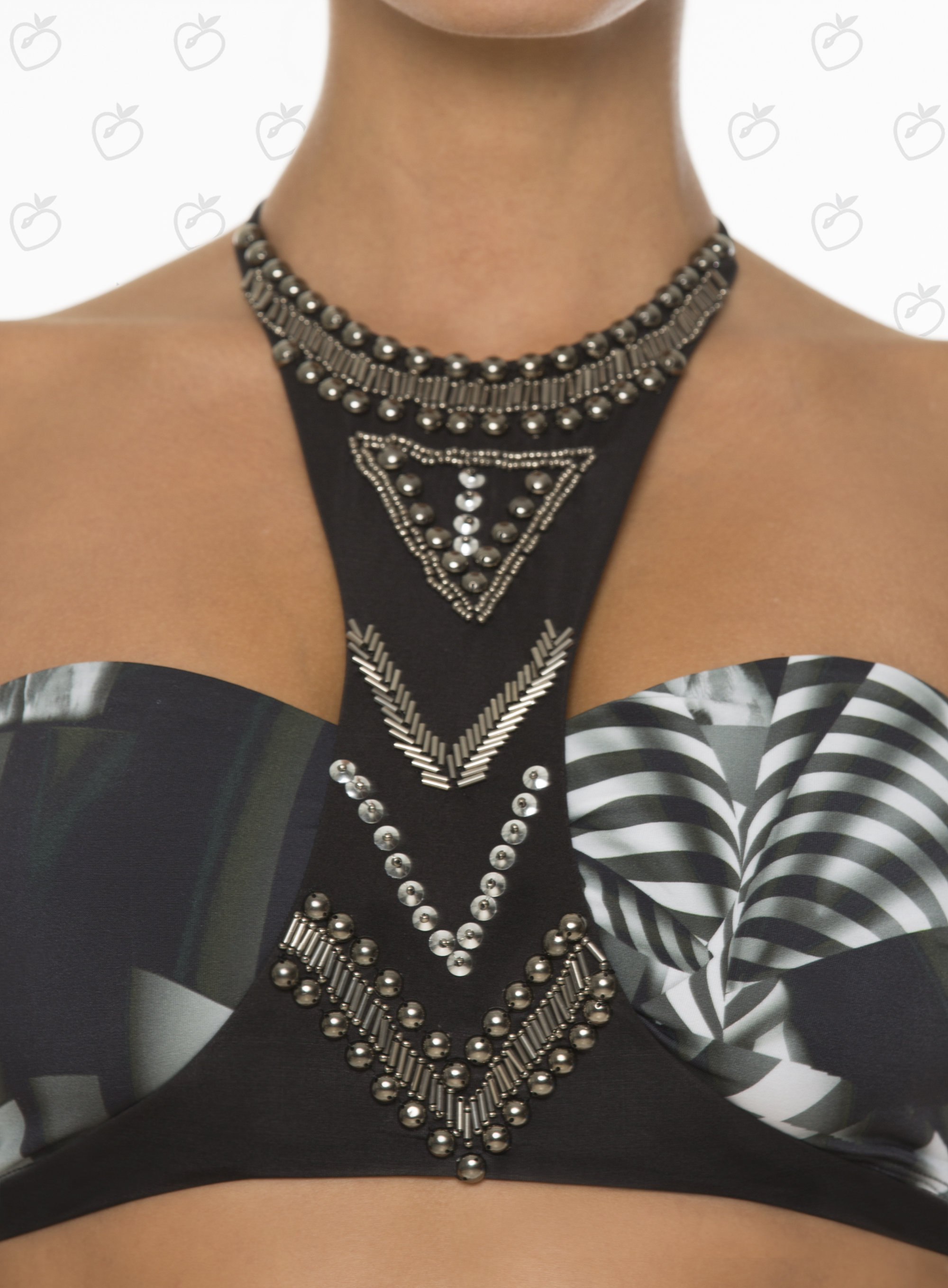 Paradizia Swimwear: Black Onyx Cutout Bikini Top (Shown with Matching Onyx Bottoms!)